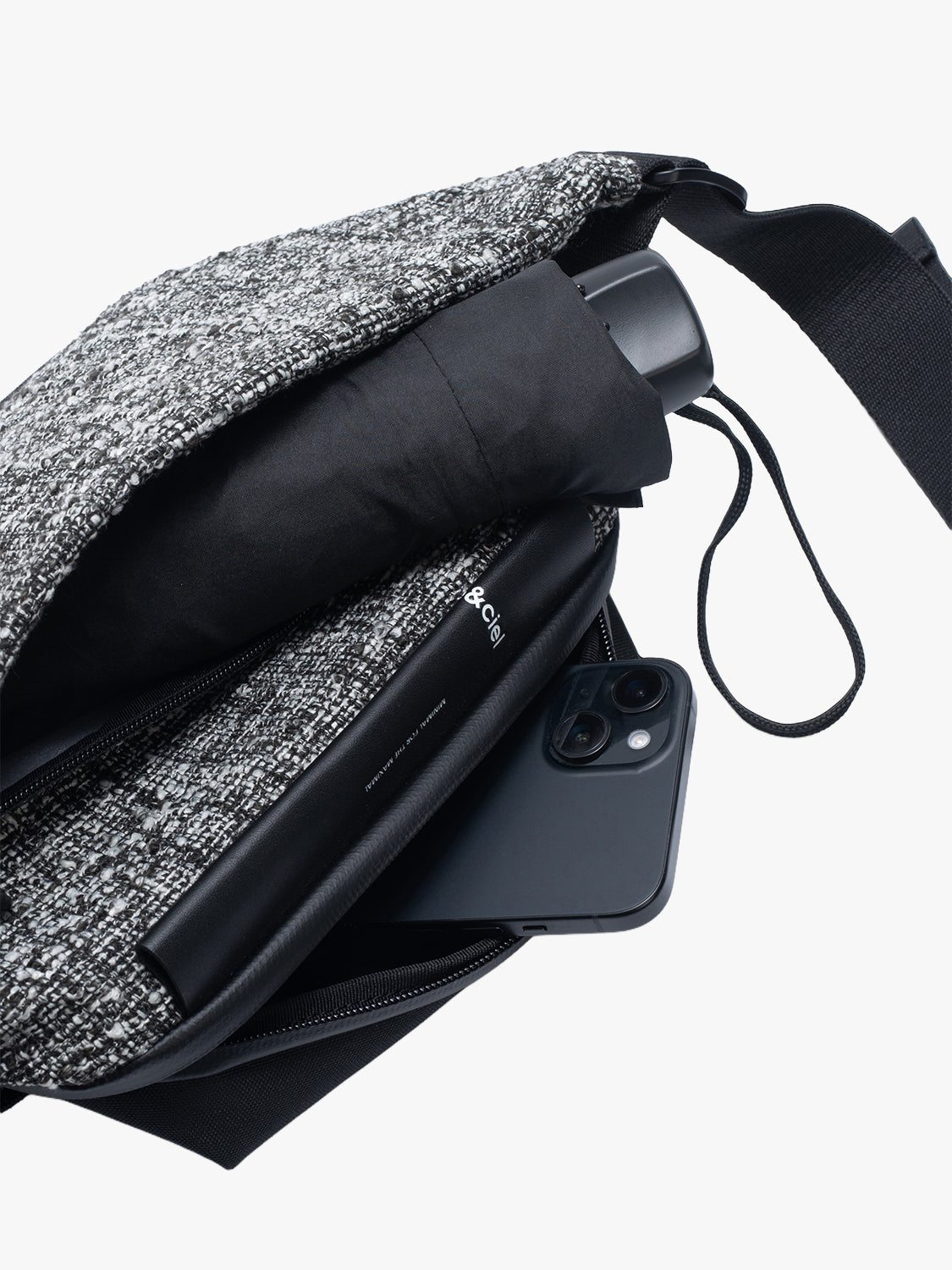 coteetciel Crossbody/Waist Isarau S Tweed Black & Cream côte&ciel US 29274
